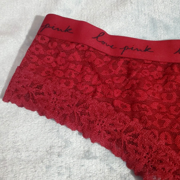 Vintage PINK VICTORIA'S SECRET Red Panty EXTRA LOW RISE HIPSTER Cheekster XL - Picture 4 of 7